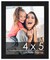 4x5 Solid Wood Picture Frame with UV-Resistant Acrylic & Acid-Free Backing, Available in 6 Finishes: Matte Black, Matte White, Metallic Bronze, Silver, Natural Wood Grain & Mahogany